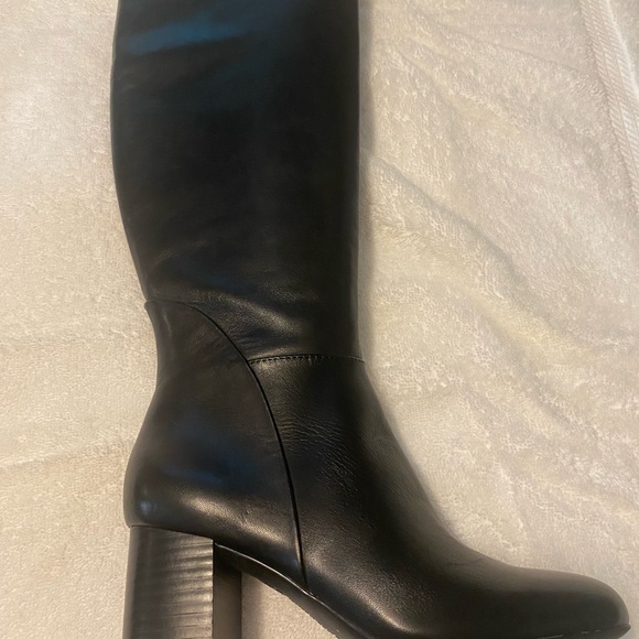 INC ALL LEATHER black knee boots. New in box - Picture 2 of 7